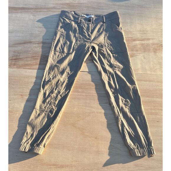 VTG. VERONICA BEARD Jeans Mid Rise Joggers Snap Pocket Women's Khaki Size‎ 4 USA - Picture 1 of 5